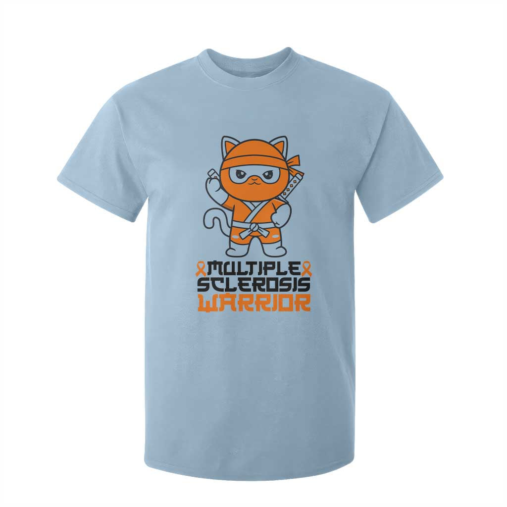 Multiple Sclerosis Awareness T Shirt For Kid Orange Ribbon MS Warrior Ninja TS10 Light Blue Print Your Wear