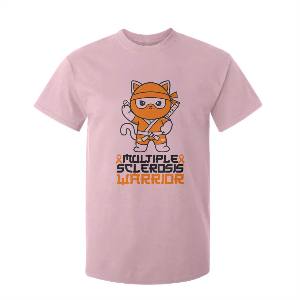 Multiple Sclerosis Awareness T Shirt For Kid Orange Ribbon MS Warrior Ninja TS10 Light Pink Print Your Wear