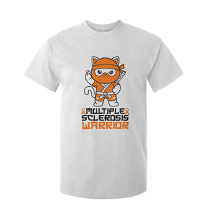 Multiple Sclerosis Awareness T Shirt For Kid Orange Ribbon MS Warrior Ninja TS10 White Print Your Wear