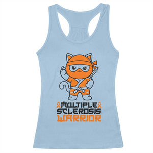 Multiple Sclerosis Awareness Racerback Tank Top Orange Ribbon MS Warrior Ninja TS10 Light Blue Print Your Wear