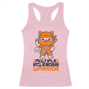 Multiple Sclerosis Awareness Racerback Tank Top Orange Ribbon MS Warrior Ninja TS10 Light Pink Print Your Wear