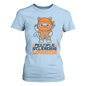Multiple Sclerosis Awareness T Shirt For Women Orange Ribbon MS Warrior Ninja TS10 Light Blue Print Your Wear