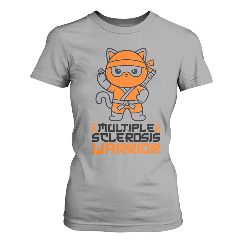 Multiple Sclerosis Awareness T Shirt For Women Orange Ribbon MS Warrior Ninja TS10 Sport Gray Print Your Wear