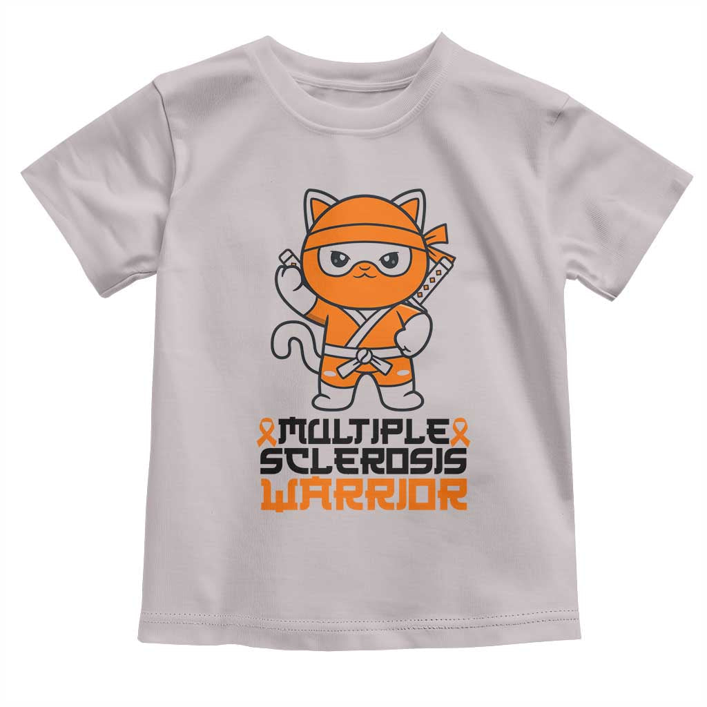 Multiple Sclerosis Awareness Toddler T Shirt Orange Ribbon MS Warrior Ninja TS10 Ice Gray Print Your Wear