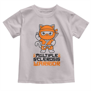 Multiple Sclerosis Awareness Toddler T Shirt Orange Ribbon MS Warrior Ninja TS10 Ice Gray Print Your Wear