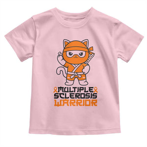 Multiple Sclerosis Awareness Toddler T Shirt Orange Ribbon MS Warrior Ninja TS10 Light Pink Print Your Wear