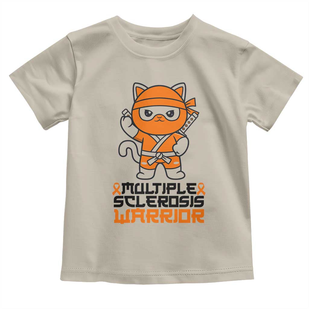 Multiple Sclerosis Awareness Toddler T Shirt Orange Ribbon MS Warrior Ninja TS10 Sand Print Your Wear