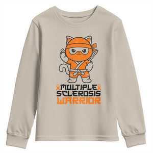 Multiple Sclerosis Awareness Youth Sweatshirt Orange Ribbon MS Warrior Ninja TS10 Sand Print Your Wear