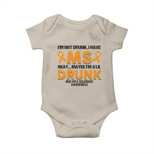 Multiple Sclerosis Awareness Baby Onesie Orange Ribbon I'm Not Drunk I Have MS TS10 Sand Print Your Wear