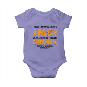 Multiple Sclerosis Awareness Baby Onesie Orange Ribbon I'm Not Drunk I Have MS TS10 Violet Print Your Wear