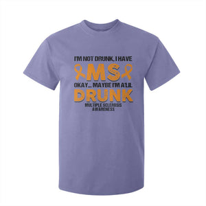 Multiple Sclerosis Awareness T Shirt For Kid Orange Ribbon I'm Not Drunk I Have MS TS10 Violet Print Your Wear