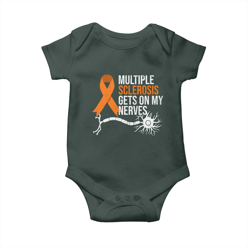 Multiple Sclerosis Awareness Baby Onesie Orange Ribbon MS Gets On My Nerves TS10 Print Your Wear