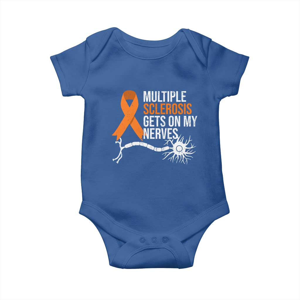 Multiple Sclerosis Awareness Baby Onesie Orange Ribbon MS Gets On My Nerves TS10 Royal Blue Print Your Wear