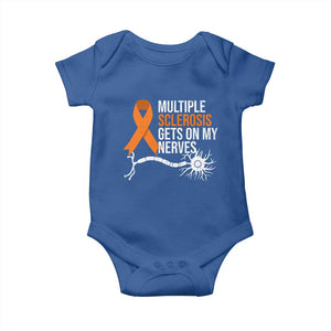 Multiple Sclerosis Awareness Baby Onesie Orange Ribbon MS Gets On My Nerves TS10 Royal Blue Print Your Wear