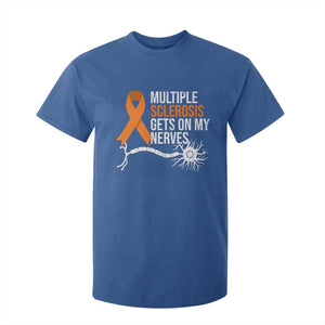 Multiple Sclerosis Awareness T Shirt For Kid Orange Ribbon MS Gets On My Nerves TS10 Royal Blue Print Your Wear
