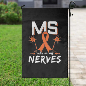 MS Gets On My Nerves Multiple Sclerosis Awareness Garden Flag Orange Ribbon TS10 Print Your Wear