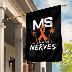 MS Gets On My Nerves Multiple Sclerosis Awareness Garden Flag Orange Ribbon TS10 Print Your Wear