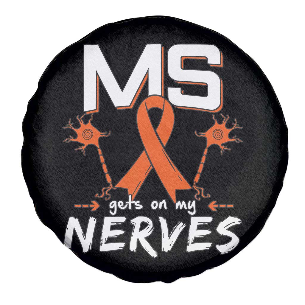 MS Gets On My Nerves Multiple Sclerosis Awareness Spare Tire Cover Orange Ribbon TS10 Print Your Wear