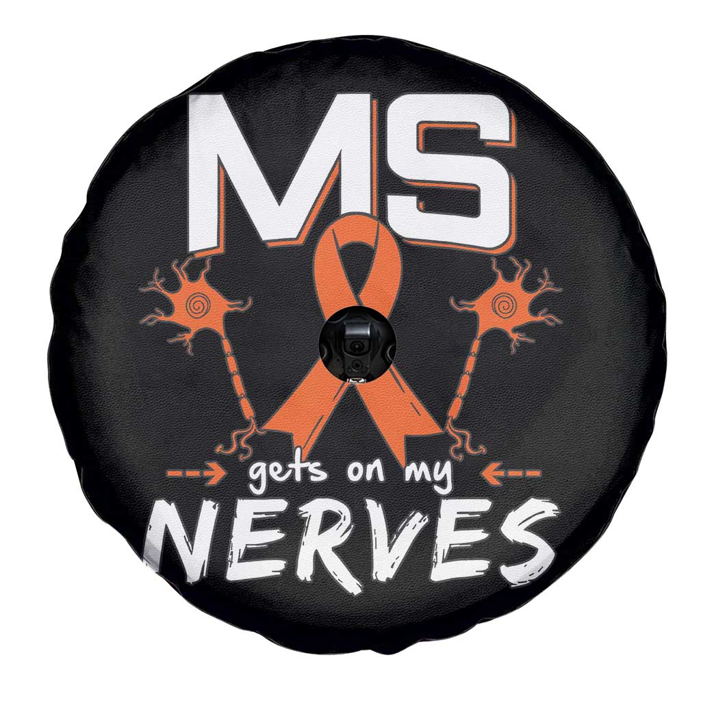 MS Gets On My Nerves Multiple Sclerosis Awareness Spare Tire Cover Orange Ribbon TS10 Print Your Wear