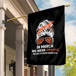 In March We Wear Orange MS Warrior Garden Flag Multiple Sclerosis Support Squad TS10 Print Your Wear