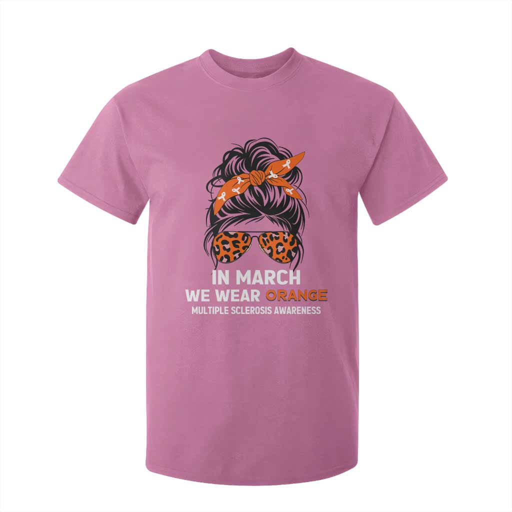 In March We Wear Orange MS Warrior T Shirt For Kid Multiple Sclerosis Support Squad TS10 Azalea Print Your Wear