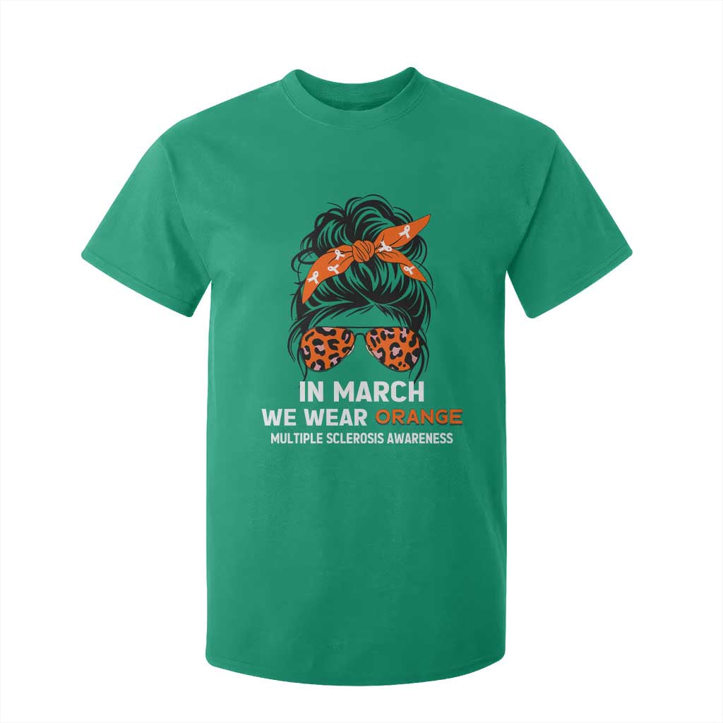 In March We Wear Orange MS Warrior T Shirt For Kid Multiple Sclerosis Support Squad TS10 Irish Green Print Your Wear