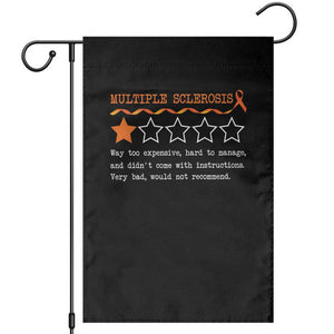 Multiple Sclerosis Awareness Garden Flag Orange Ribbon MS Review Very Bad Would Not Recommend TS10 Black Print Your Wear