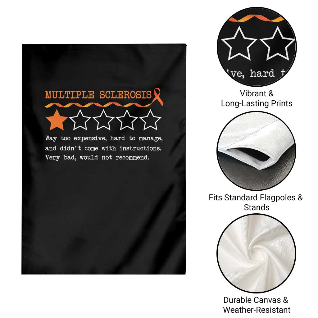 Multiple Sclerosis Awareness Garden Flag Orange Ribbon MS Review Very Bad Would Not Recommend TS10 Print Your Wear