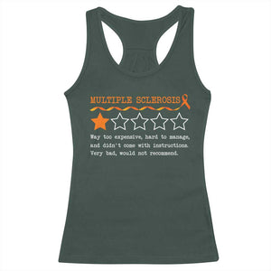 Multiple Sclerosis Awareness Racerback Tank Top Orange Ribbon MS Review Very Bad Would Not Recommend TS10 Dark Forest Green Print Your Wear