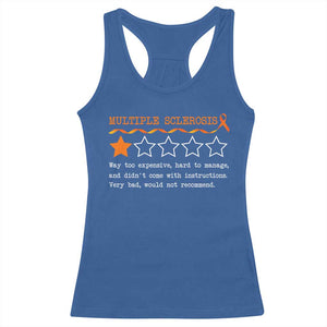 Multiple Sclerosis Awareness Racerback Tank Top Orange Ribbon MS Review Very Bad Would Not Recommend TS10 Royal Blue Print Your Wear