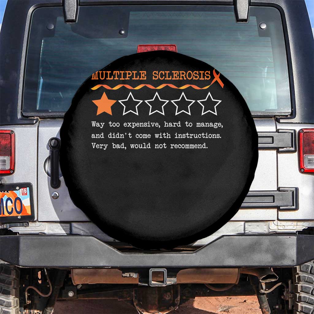 Multiple Sclerosis Awareness Spare Tire Cover Orange Ribbon MS Review Very Bad Would Not Recommend TS10 No hole Black Print Your Wear