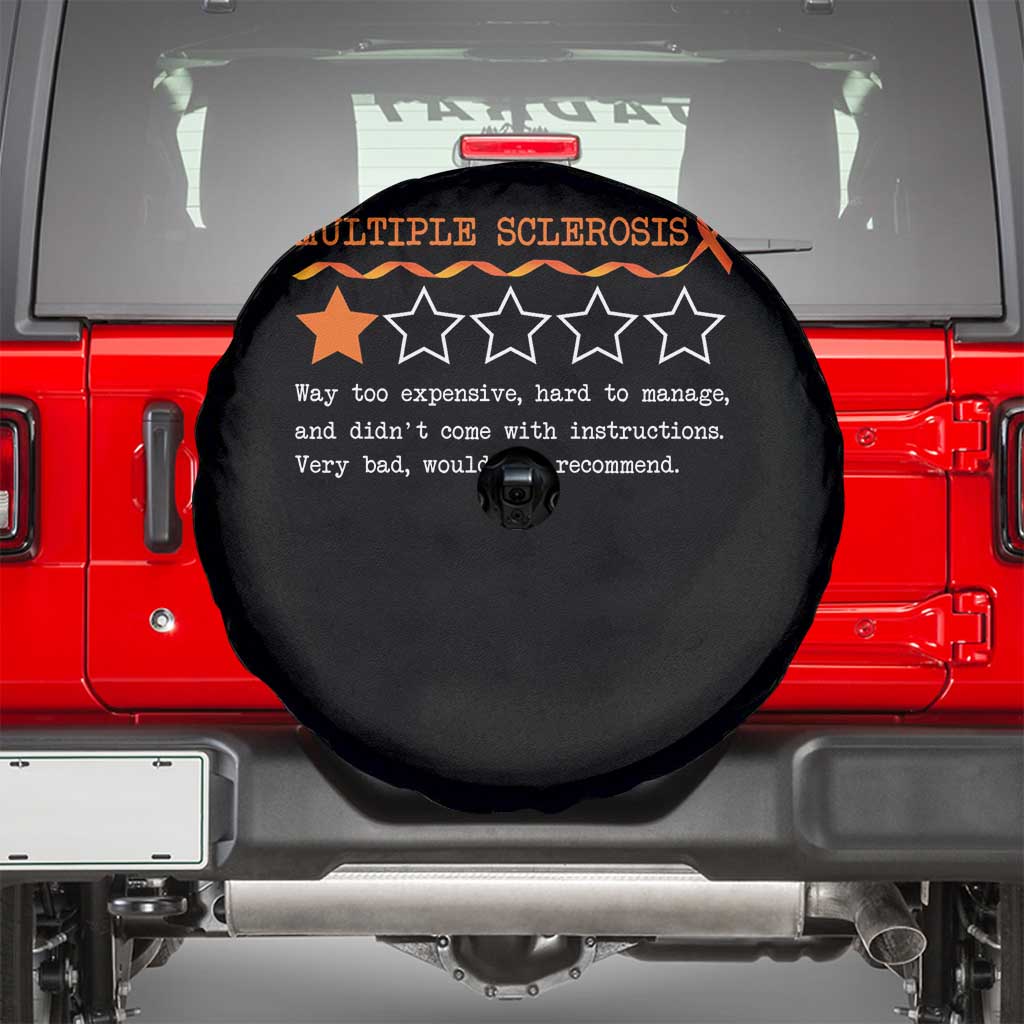 Multiple Sclerosis Awareness Spare Tire Cover Orange Ribbon MS Review Very Bad Would Not Recommend TS10 Black Print Your Wear