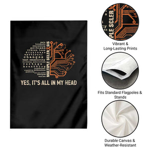 Multiple Sclerosis Awareness Garden Flag Orange Ribbon Yes It's All In My Head TS10 Print Your Wear