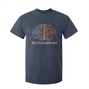 Multiple Sclerosis Awareness T Shirt For Kid Orange Ribbon Yes It's All In My Head TS10 Navy Print Your Wear