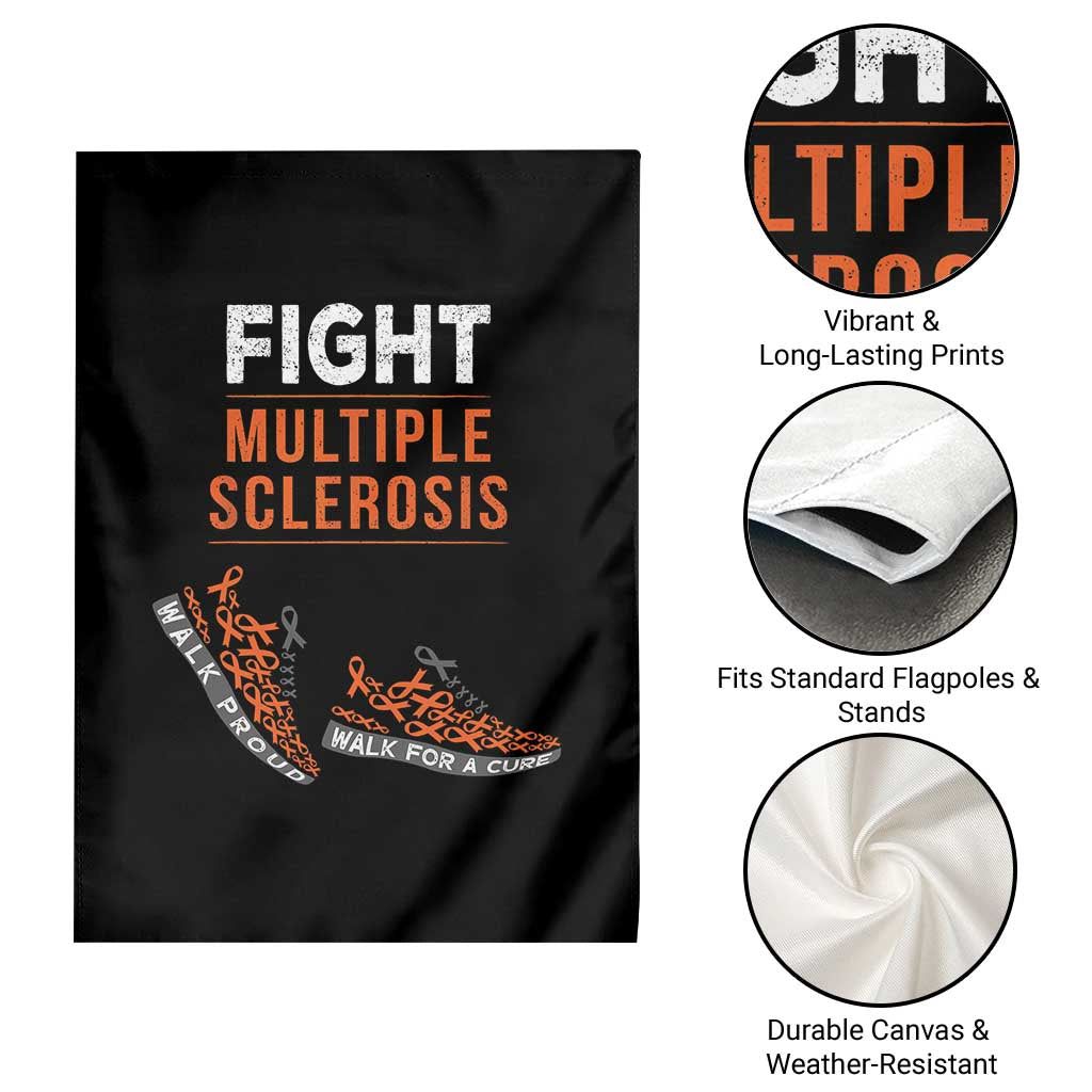Fight MS Garden Flag Orange Ribbon Multiple Sclerosis Awareness TS10 Print Your Wear