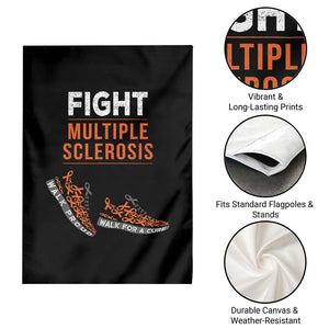 Fight MS Garden Flag Orange Ribbon Multiple Sclerosis Awareness TS10 Print Your Wear