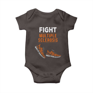 Fight MS Baby Onesie Orange Ribbon Multiple Sclerosis Awareness TS10 Dark Chocolate Print Your Wear