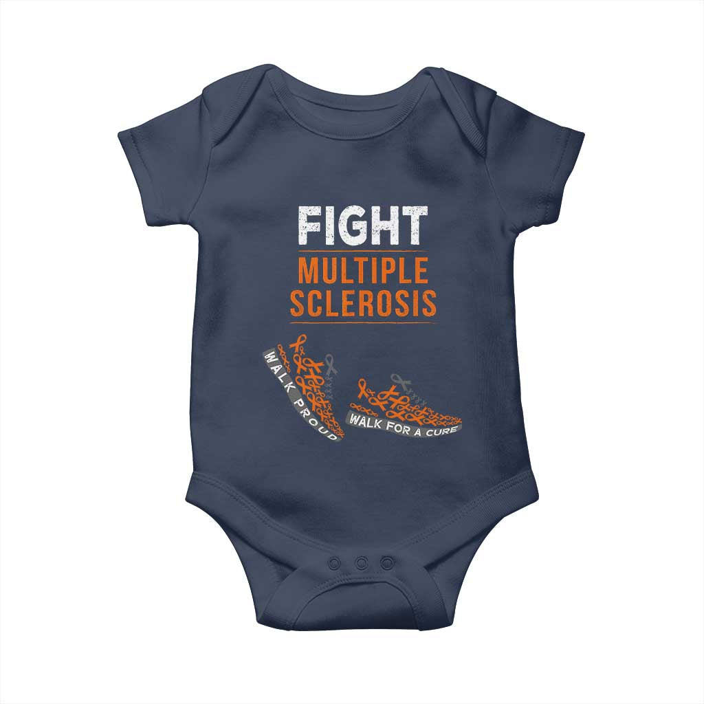 Fight MS Baby Onesie Orange Ribbon Multiple Sclerosis Awareness TS10 Navy Print Your Wear