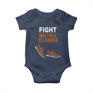 Fight MS Baby Onesie Orange Ribbon Multiple Sclerosis Awareness TS10 Navy Print Your Wear