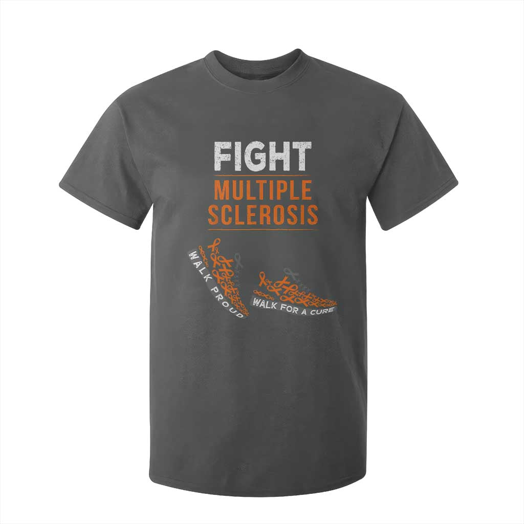 Fight MS T Shirt For Kid Orange Ribbon Multiple Sclerosis Awareness TS10 Dark Heather Print Your Wear