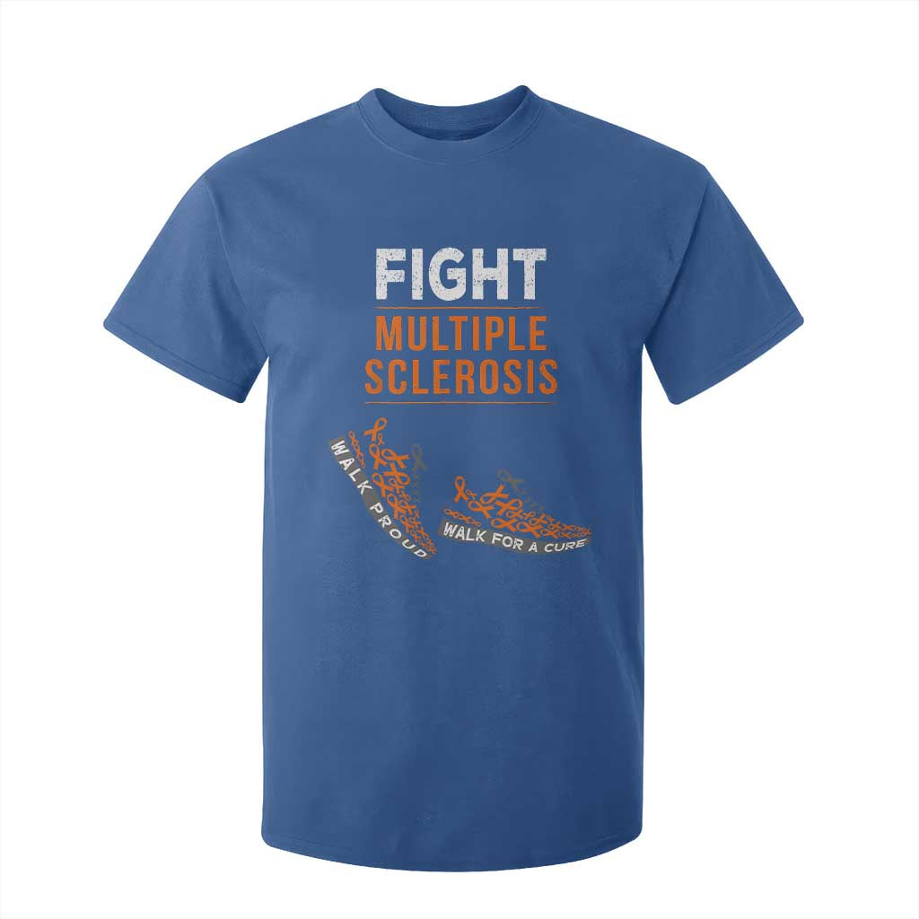 Fight MS T Shirt For Kid Orange Ribbon Multiple Sclerosis Awareness TS10 Royal Blue Print Your Wear