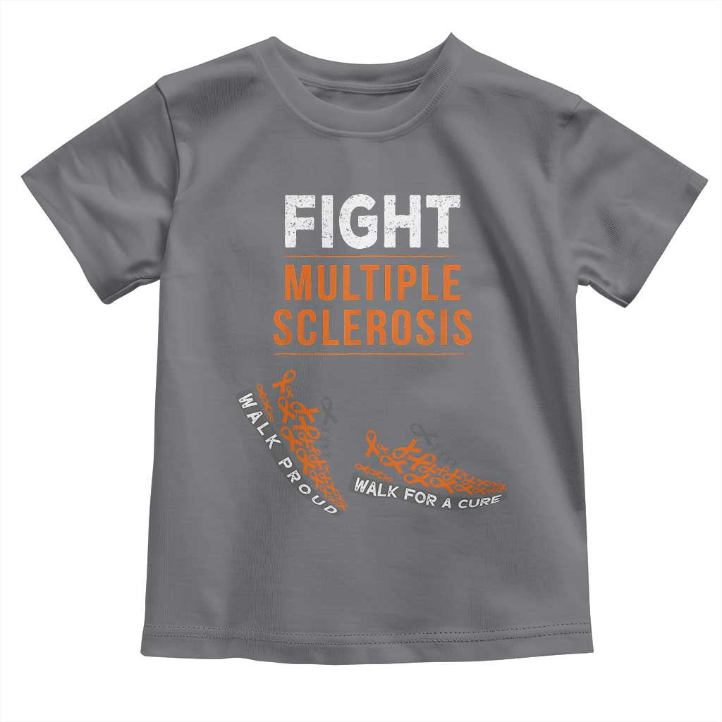 Fight MS Toddler T Shirt Orange Ribbon Multiple Sclerosis Awareness TS10 Charcoal Print Your Wear