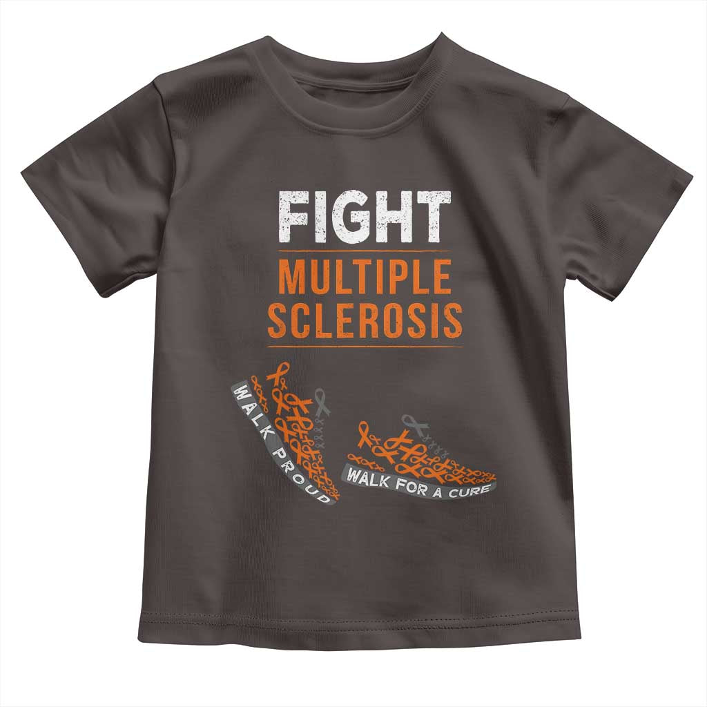 Fight MS Toddler T Shirt Orange Ribbon Multiple Sclerosis Awareness TS10 Dark Chocolate Print Your Wear
