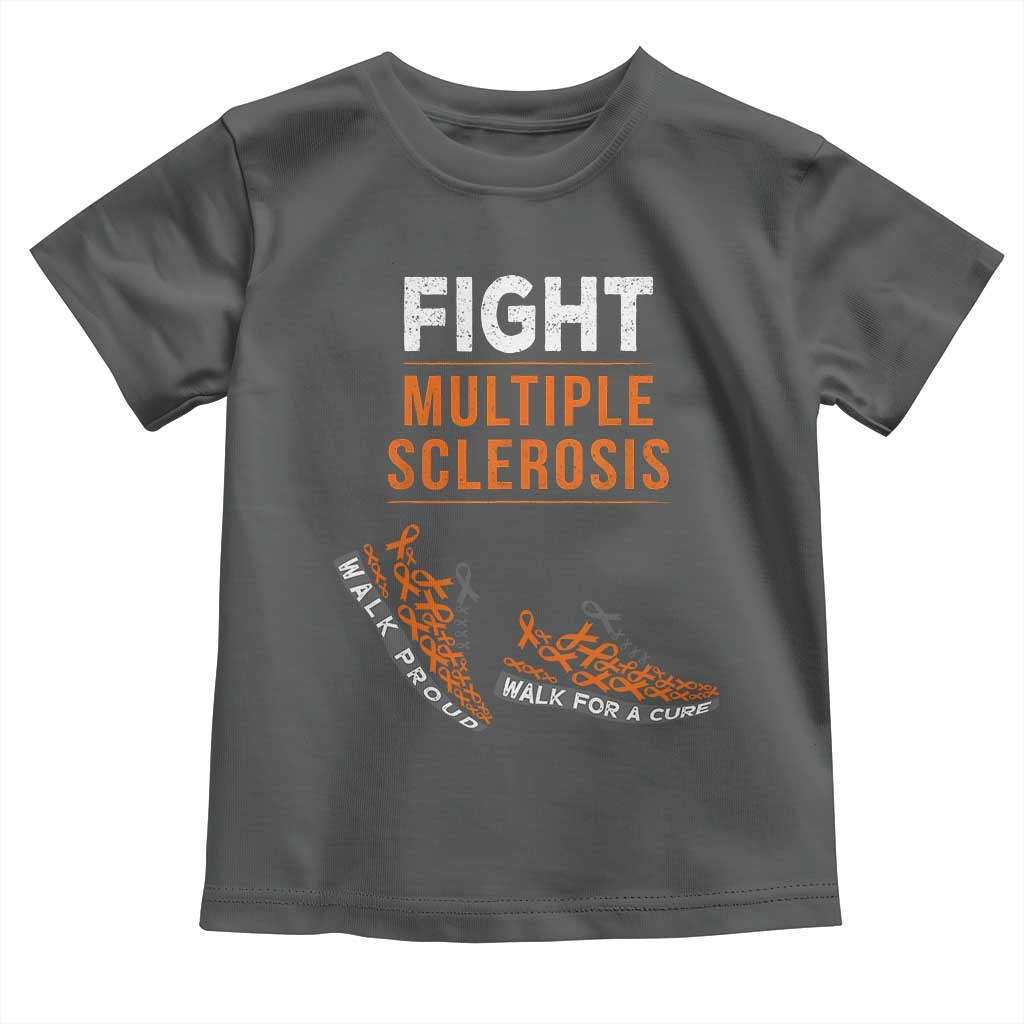 Fight MS Toddler T Shirt Orange Ribbon Multiple Sclerosis Awareness TS10 Dark Heather Print Your Wear