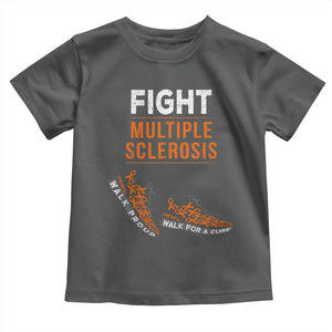 Fight MS Toddler T Shirt Orange Ribbon Multiple Sclerosis Awareness TS10 Dark Heather Print Your Wear