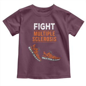 Fight MS Toddler T Shirt Orange Ribbon Multiple Sclerosis Awareness TS10 Maroon Print Your Wear