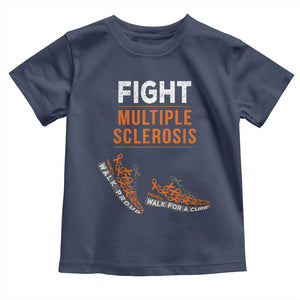 Fight MS Toddler T Shirt Orange Ribbon Multiple Sclerosis Awareness TS10 Navy Print Your Wear