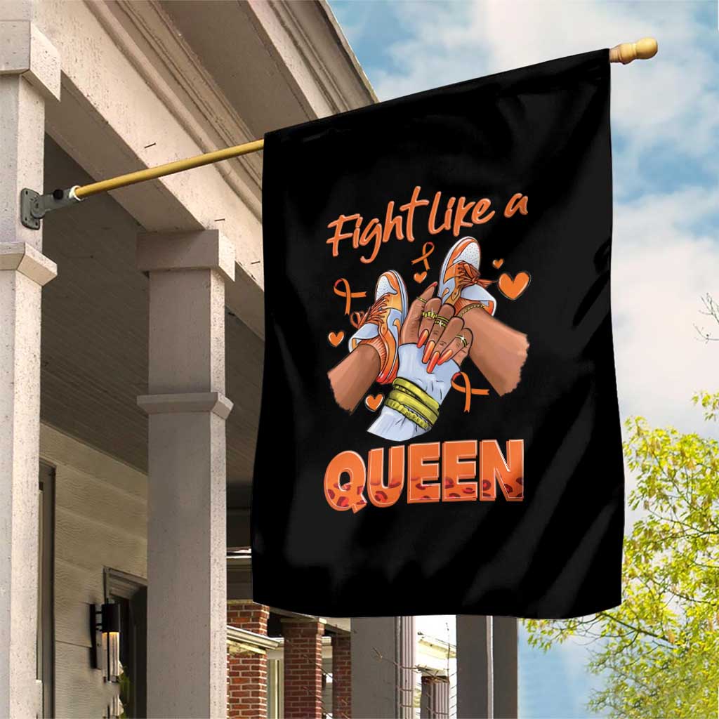 Multiple Sclerosis Awareness Garden Flag Orange Ribbon Fight MS Like A Queen TS10 Print Your Wear