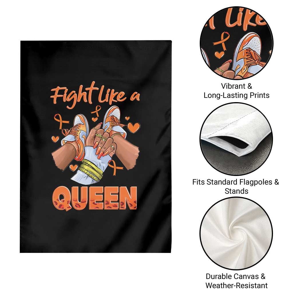 Multiple Sclerosis Awareness Garden Flag Orange Ribbon Fight MS Like A Queen TS10 Print Your Wear