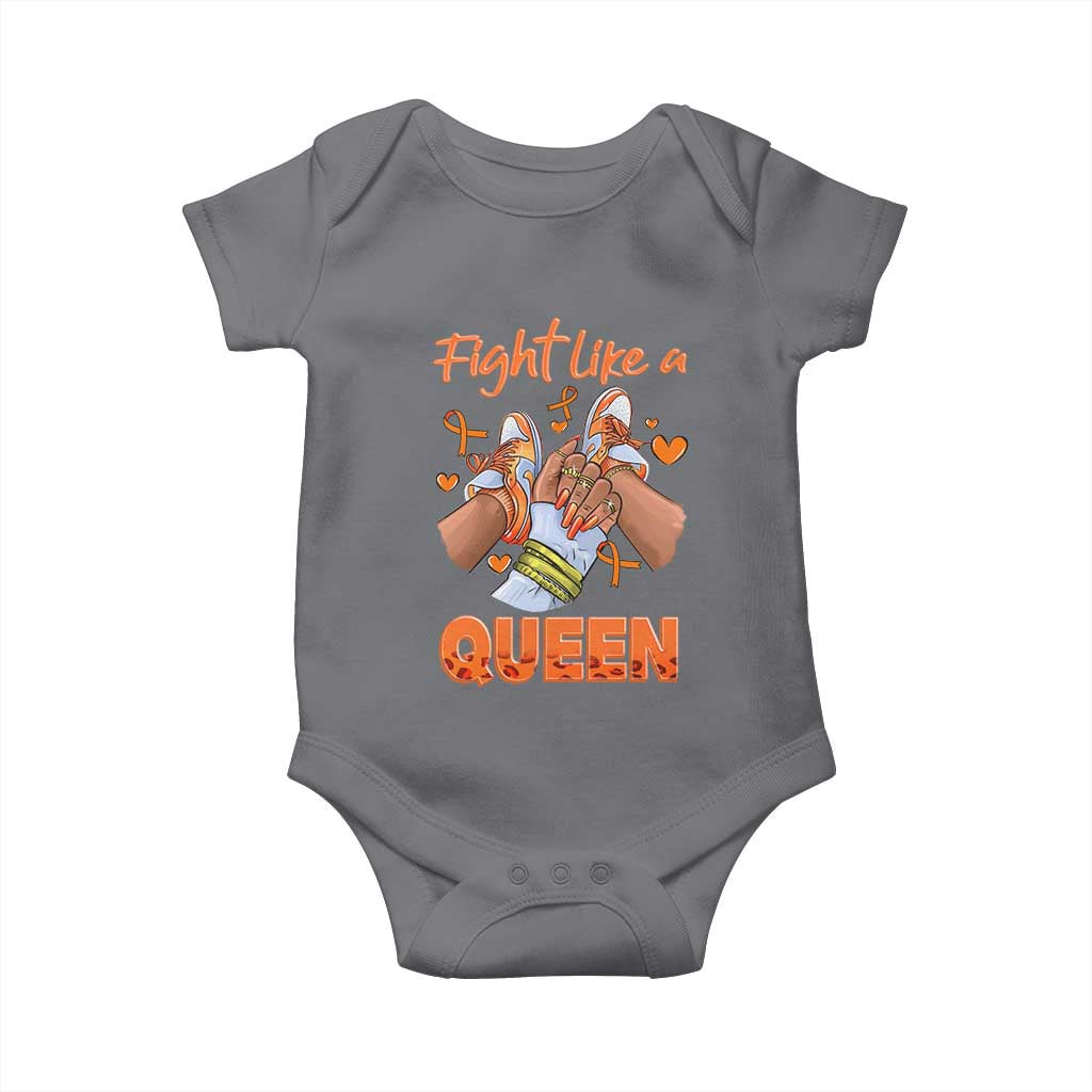Multiple Sclerosis Awareness Baby Onesie Orange Ribbon Fight MS Like A Queen TS10 Charcoal Print Your Wear